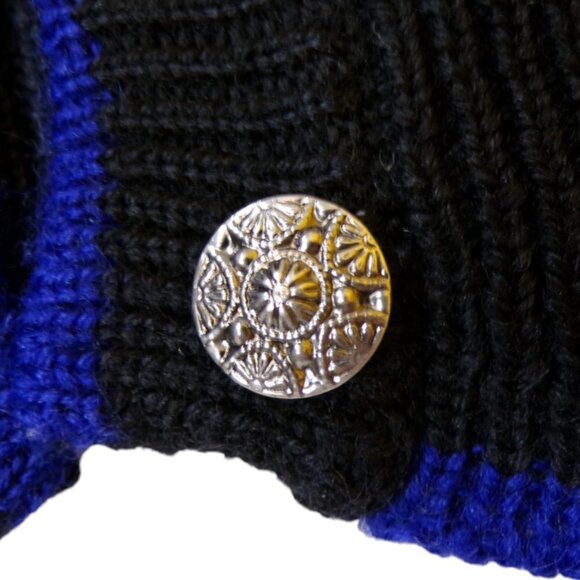 DEANS OF SCOTLAND Vintage Heavyweight Wool Cardigan Stunning Flower Pattern #910 - Picture 8 of 10